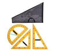 RoaQinFo 5 Pièces Équipement de Géométrie Mathématique Règle Large Rapporteur Triangle Grande Dimension Matériau Robuste Adapté Enseignement Architectu, 3 PIÈCES