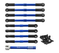 RoaQinFo 8 Pièces RC Toe Links Tiges de Poussée Ensemble Remplaçable Voiture RC Pièces Alliage Aluminium Robustesse Installation Facile Stabilité Convient pour, Bleu