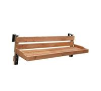 RoaQinFo Balconnière Suspendue Étagère Garde-Corps Pliable Support Balcon Tablette Extérieure Jardinière Réglable Robustes Largeur 17cm Côté Adaptée à, 120cm, Couleur Bois Naturel