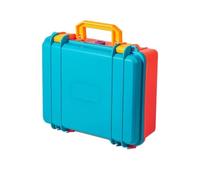 RoaQinFo Boîte de Rangement Coffret de Stockage tte à Outils Boîtier de avec Poignée Intégrée et Fermeture Sécurisée PP Robuste Forme Compacte Empilable, Bleu, Rouge, Boîte De Protection