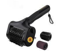 RoaQinFo Brosse à Grill Électrique Brosse de Gril Rotative Nettoyant Barbecue Brosse pour Grilles en Profondeur Nettoyeur Électrique Inox et Plastique, Double Tête