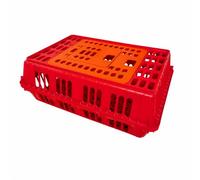 RoaQinFo Cage Volaille en Plastique Robuste Caisse Volaille Porte Résistante pr Rayures pr Fermiers, Rouge