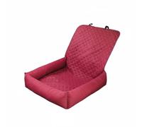 RoaQinFo Coussin de Voiture Chien Siège Passager Niche Matelas Barrière Housse Antidérapante et Lavable en Polyester Matelassé Adapté aux Trajets Vacances Pensions Domicile, Rouge