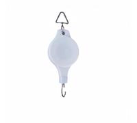 RoaQinFo Crochet Suspendu Rétractable pour Plantes Poulie Support Mécanisme Fluide Plastique et Métal Solides Maximale 10 Kg Allonge 90 Cm Adapté à l'Arrosage, Blanc, Crochet Triangle Fer