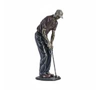 RoaQinFo Figurine de Golf Statue Sculpture Décor Résine Élégante Effet Relief et Silhouette Sportive pour Table Basse Bureau et Vitrine Adaptée pour Décoration, Marron Et Gris Foncé