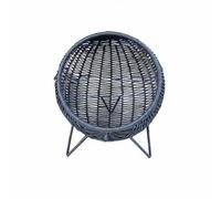 RoaQinFo Hamac pour Chat Lit pour Chat Maison pour Chat Panier pour Chat Structure en Imitation Rotin et Métal pour Stabilité Adapté à l'environnement de Maison Pause Relaxante