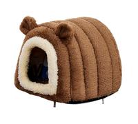 RoaQinFo Lit pour Hamster, Grotte pour Petits Animaux, Lieu de Repos, Cachette en Tissu Doux avec Fond Antidérapant pour Hamsters Nains et Hamste, Brun