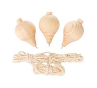 RoaQinFo Lot de 3 Toupies Classiques En Bois Sculpté, Robustes et de Qualité, Idéales pour Développer La Motricité Fine et Offrir Aux Adultes Débutants.