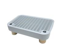 RoaQinFo Marche pour Bac à Litière Plateforme de Propreté Tapis Ramasse Litière et Escalier Stable avec Une Conception surélevée pour Garder Les Sols Propres E, Gris Clair