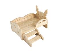 RoaQinFo Niche en Bois pour Cochon d'Inde avec Marches, Robuste, Idéale pour Jouer, Dormir, Se Cacher, pour Petits Animaux, Hamsters, Lapins, Chinchillas, Petit Lapin