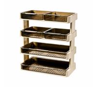 RoaQinFo Organiteur Rotatif Vertical Cuisine Compartimenté Organiteur Plateaux Perforés à Compartimen Robuste pr Organition du Garde-Manger, Beige, Quatre Niveaux