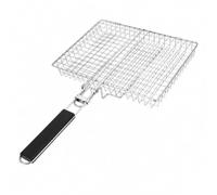 RoaQinFo Panier à Barbecue Carré En Acier Inoxydable 304 Polyvalent Panier à Griller Poignée pr Camping, Pique-Nique