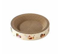RoaQinFo Planche à Gratter pour Chat Fusionnant Surface Corruguée d'Épaisseur Bords Enveloppants Pad de Grattage Stable Adaptée pour Chat Maison d'Intérieur Détente, 35 X 9 Cm, Rond Petit