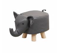 RoaQinFo Tabouret Éléphant Tissu Pouf Repose-Pieds Ottoman avec Revêtement Agréable et Aéré Mousse Élastique pour Confort Quotidien Base en Bois Résistante, Gris, Elephant Tech