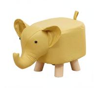 RoaQinFo Tabouret Éléphant Tissu Pouf Repose-Pieds Ottoman avec Revêtement Agréable et Aéré Mousse Élastique pour Confort Quotidien Base en Bois Résistante, Jaune, Size to 12