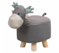RoaQinFo Tabouret Éléphant Tissu Pouf Repose-Pieds Ottoman avec Revêtement Agréable et Aéré Mousse Élastique pour Confort Quotidien Base en Bois Résistante, Gris, Deer Tech