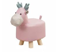 RoaQinFo Tabouret Éléphant Tissu Pouf Repose-Pieds Ottoman avec Revêtement Agréable et Aéré Mousse Élastique pour Confort Quotidien Base en Bois Résistante, Rose, Deer Tech