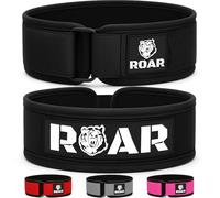 Roar® Ceinture Musculation Homme et Femme, Ceinture Lombaire Musculation, Ceinture Crossfit Homme, Ceinture de Force Musculation, Ceinture Halterophilie, Ceinture Fitness, Crossfit (Noir, S)