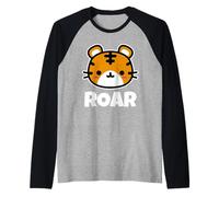 Roar Funny Wild Animal Kawaii, Safari dans la Jungle, Mignon Tigre Manche Raglan