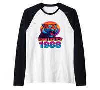 Roar Like It's 1988 Vaporwave Tiger Manche Raglan