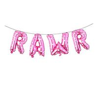 Roar RAWR Ballons de dinosaure en forme de tyrannosaurus pour fête d'anniversaire, fête prénatale, kit de décoration gonflable pour fête d'anniversaire, cadeaux enfants et adultes (cœur rose RAWR)