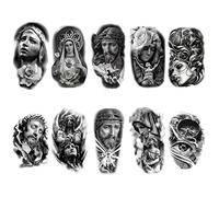 Roarhowl Tatouage temporaire du bras Manche tatouage temporaires,Grand tatouage temporaire homme et femme, ange tattoo (Design 10)