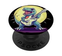 Roaring Dinosaur Rockstar pour une performance légendaire PopSockets PopGrip Adhésif
