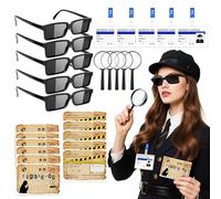 Roaring Good Time accessoires anniversaire detective cadeaux stylo enquete carnet notes badge detective badges avec pince kit empreintes digitales