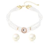 Roaring Good Time collier perles enfilées ras du cou vintage pour femmes et jeunes filles bal mariage cadeau mariée