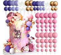 Roaring Good Time décoration de gâteau à boules roses mauves ballons pour anniversaire mariage douceur de mariage douceur de bébé fournitures de fête rose mauve décoration de fête rose mauve