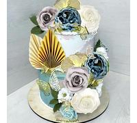 Roaring Good Time décoration de gâteau boho décorations pour gâteau fleuri décorations pour gâteau bleu feuilles de palmier papillon pour mariage babyshower birthday party supplies