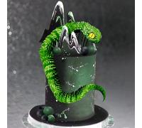 Roaring Good Time décoration de gâteau serpent fantastique décoration de gâteau de sorcier gâteau boules vertes et noires pour l'anniversaire fantasy fan party supplies