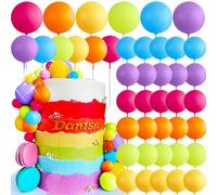 Roaring Good Time macaron rainbow ball cake décor coloré rainbow cake topper pastel coloré boule cupcake topper pour anniversaire baby shower mariage fête
