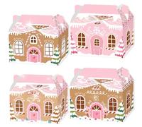 Roaring Good Time Maisons miniatures en pain dépice roses boîtes cadeaux gourmandises sachets pour Noël fête hivernale décorations accessoires