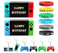 Roaring Good Time Sacs de fête pour jeux vidéo, cadeaux de jeu, sacs cadeaux, bracelets, porte-clés, cadeaux pour 12 invités