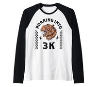 Roaring Into 3K Tiger I'm Ready for 3K Boy Girl Kid Funny K3 Manche Raglan