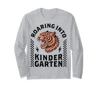 Roaring Into Kindergarten Tiger Back to School Garçon Fille Enfants Manche Longue