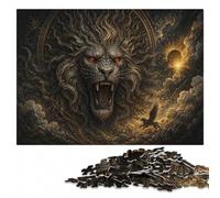 Roaring Lion Head - Gothic Demon Beast Puzzle en Bois, 1000 pièces | La progression pièce après pièce: une organisation simple du motif à la maison.