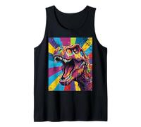 “Roaring T Rex” Colorful Pop Art Dinosaur Graphic Design Fun Débardeur