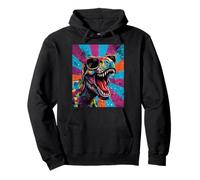 Roaring T Rex Colorful Pop Art Dinosaur Graphic Kids Boys Sweat à Capuche