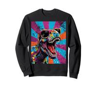 Roaring T Rex Colorful Pop Art Dinosaur Graphic Kids Boys Sweatshirt