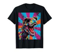 Roaring T Rex Colorful Pop Art Dinosaur Graphic Kids Boys T-Shirt