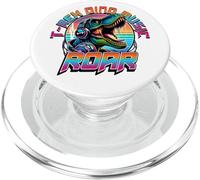 Roaring T Rex Music Headphones Pop Illustration PopSockets PopGrip pour MagSafe