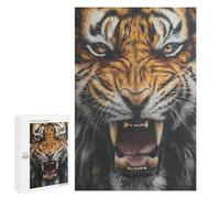 Roaring Tiger Illustration Puzzle 1000 Pièces Educa Jouet en Bois Cadeau Unique Décoration Intérieure Jeu Éducatif Challenge Toy Adultes Et Enfants À Partir De 14 Ans 1000 PCS
