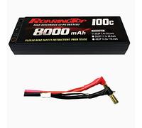 RoaringTop Batterie LiPo 2S 7,4V 8000mAh 100C RC avec 5.0mm Bullet Lead pour 1/7 1/8 1/10 RC Racing 4WD ARRMA Infrared Felony Limitless XPAN Rally LC PTG - 2 EX07