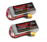 RoaringTop Batterie Lipo 3S - 2200 mAh - 11,1 V - 35 C - Avec prise XT60 - Rechargeable - Haute capacité - Pour avion FPV, drone radiocommandé, quadcoptère, hélicoptère