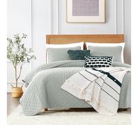 ROARINGWILD Parure de lit California King Size avec taies d'oreiller, Vert Sauge, Couvre-lit léger surdimensionné, 3 pièces, 299,7 x 269,2 cm