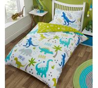 Rapport Home - Set housse de couette simple Roarsome Dinosaure polycoton enfants