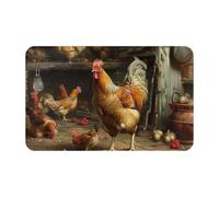 Roast Chicken Hen Farm Tapis imprimé lavable antidérapant Petit tapis d'entrée, tapis d'intérieur, tapis d'entrée 49 x 80 cm