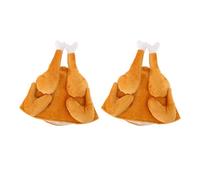 Roasted Turkey Hat Plush Thanksgiving Turkey Hat Exquisite Halloween Costume Accessories for Holiday Parties Dress Up Fun 2PCS Polyester